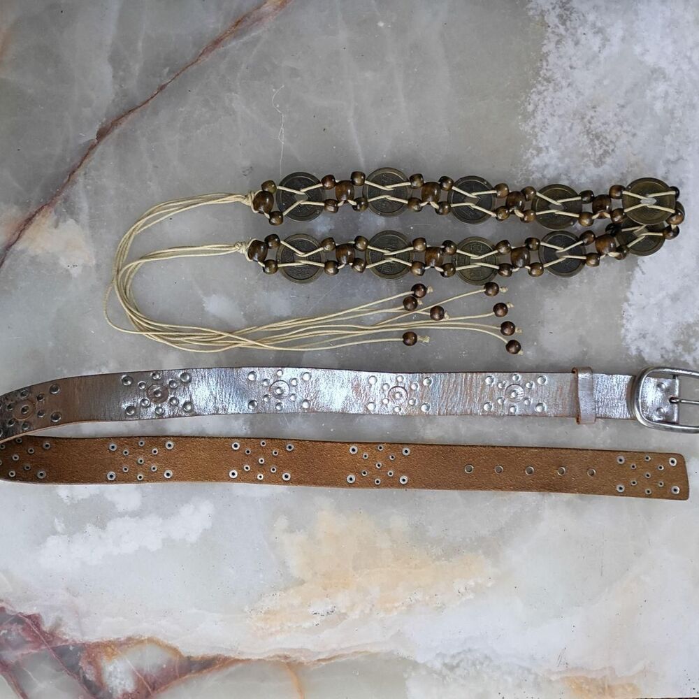 2 Calvin Klein Women's Gold and Silver BeltS
